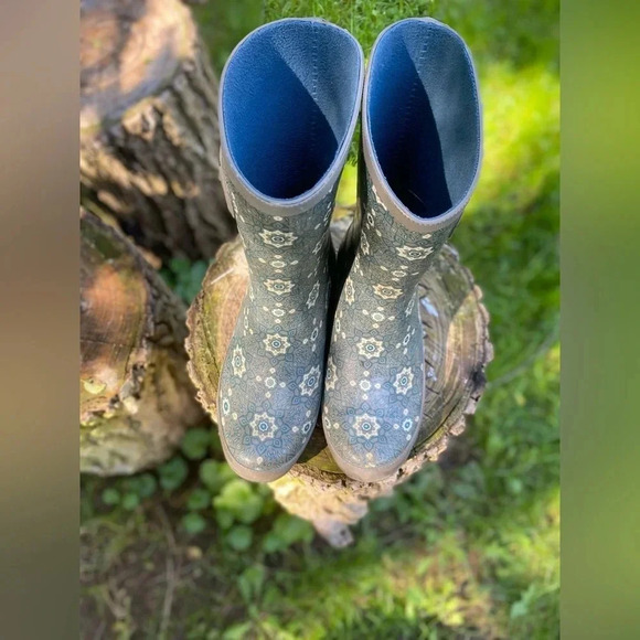 Chooka‎ Eastlake Isa Mid Rain Boot Wellie Mandala Print Gray Womens 6 - Picture 4 of 9